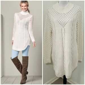 VENUS Women’s Size 1X Ivory Turtleneck Knit Sweater EUC Cozy Casual Everyday